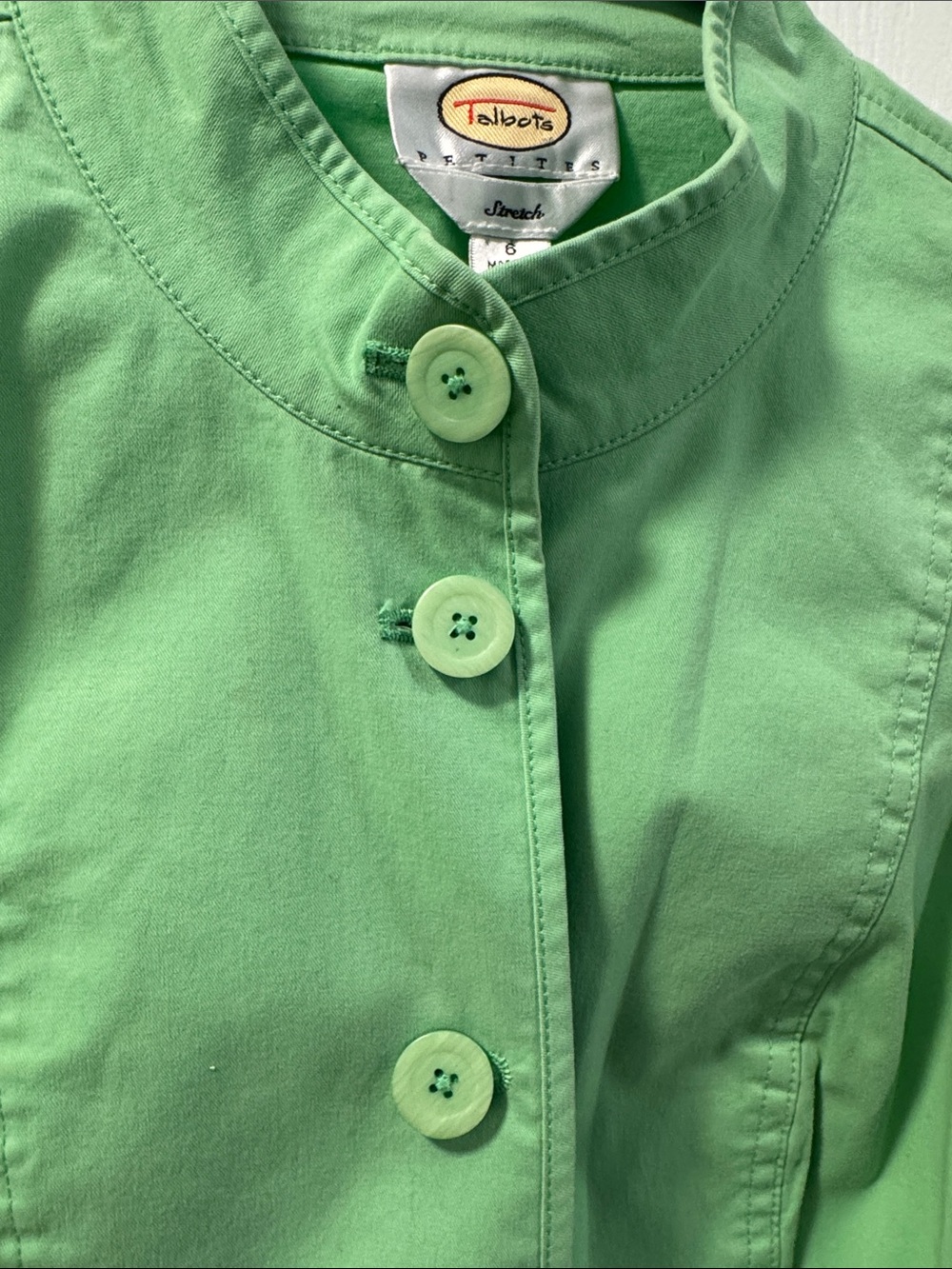 Talbots Light Green Button-Front Jacket - 6P - Picture 7 of 8